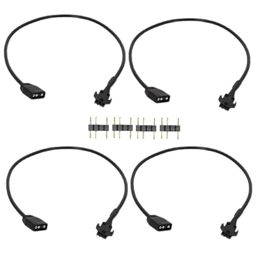Losueeun 4-Teiliges RGB-Verlängerungskabel, 5 V, 3-Polig auf SM 3-Polige Buchse, ARGB-Anschluss, Adressierbares Adapterkabel für RGB-Lüfter, PC-LED-Streifen Losueeun 4-Teiliges RGB-Verlängerungskabel, 5 V, 3-Polig auf SM 3-Polige Buchse, ARGB-Anschluss, Adressierbares Adapterkabel für RGB-Lüfter, PC-LED-Streifen von Losueeun