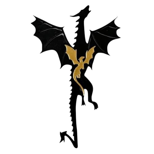 Losueeun Drachen-Lesezeichen für Männer, Buchzubehör für Leseliebhaber, Lesezeichen zum Lesen, Schwarze und Goldene Drachen, Einfach zu Verwenden, B von Losueeun