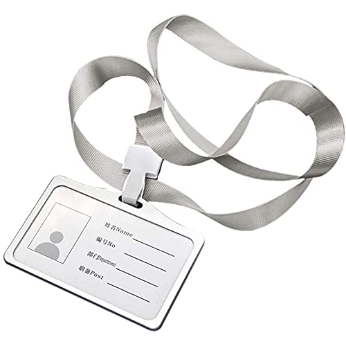 Losueeun Horizontaler Stil ID Karten Halter Aus Aluminium Legierung mit Lanyard Ausschnitt für Damen und Herren Visiten Karten Halter von Losueeun