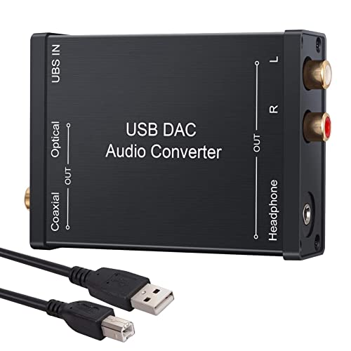 Losueeun USB zu SPDIF Koaxial Cinch und 3,5 Mm KopfhöRer Anschluss Konverter USB Optischer Audio Adapter USB PCM für von Losueeun