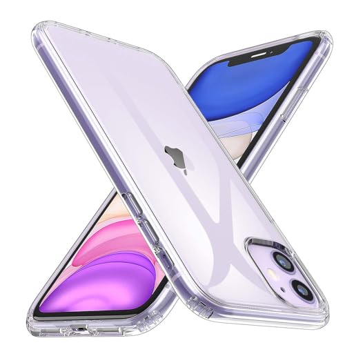 Losvick Schutzhülle für iPhone 11, transparent, stoßfest, Bumper mit verstärkten Ecken, weiches Silikon, TPU, Anti-Vergilbung, 6,1 Zoll, transparent von Losvick