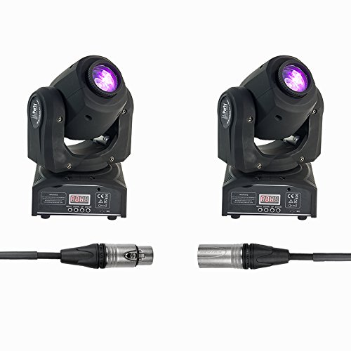 2 x Ibiza Light DMX gesteuerter 10 W weißer LED-beweglicher Kopf von Lotronic