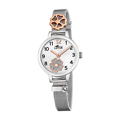 Lotus Kinder Mesh Armbanduhr Edelstahl Silber mit Blume 24mm Lotus Kinder Mesh Armbanduhr Edelstahl Silber mit Blume 24mm von Lotus