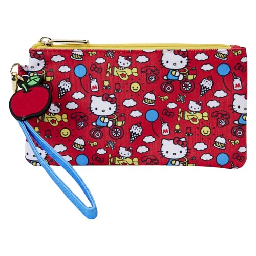 Loungefly Hello Kitty 50th Anniversary Classic All Over Print Nylon Pouch Wristlet von Loungefly