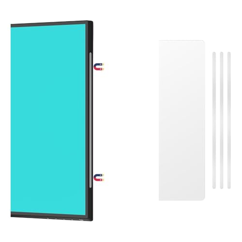 Louttary 2er-Pack Monitor-Memo-Whiteboard, Magnetischer Haftnotizhalter, Trocken Abwischbare Tafel für Computer mit Selbstklebenden Metallstreifen von Louttary