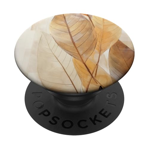 Braune Blätter abstrakte Form Pflanze Blatt Holz PopSockets Klebender PopGrip von Love Flower Fruits Pattern