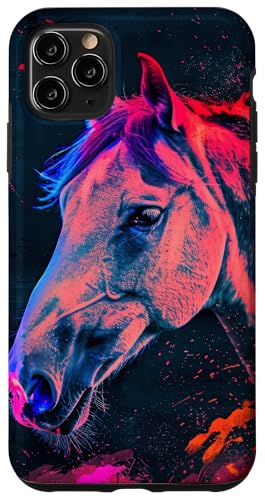 Hülle für iPhone 11 Pro Max Pferde malen Tier Säugetier von Love Flower Fruits Pattern