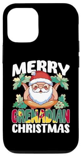 Hülle für iPhone 12/12 Pro Frohe Grenadische Weihnachten Lustiger Grenada Xmas Beach Santa von Love Grenada Flag Design Proud Grenadian Roots