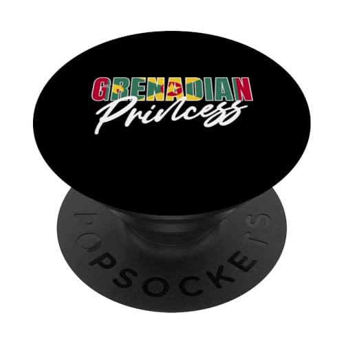 Lustige Grenadische Prinzessin Grenada Flagge für Frau Mädchen PopSockets Klebender PopGrip von Love Grenada Flag Design Proud Grenadian Roots