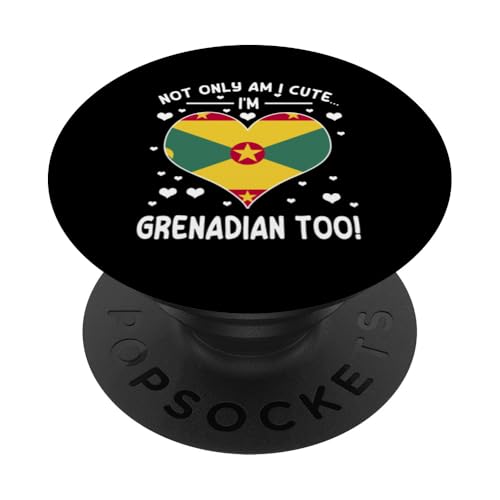 Niedliches grenadisches Mädchen Pride Wear Grenada Flagge Herz PopSockets Klebender PopGrip von Love Grenada Flag Design Proud Grenadian Roots