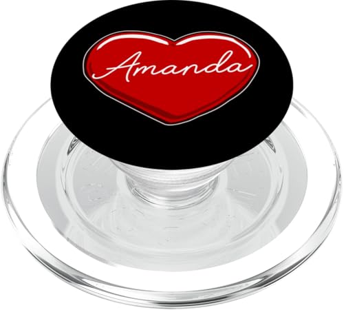 Handgezeichnetes Herz Amanda – Vornamen-Herzen I Love Amanda PopSockets PopGrip für MagSafe von Love Personalized Hearts