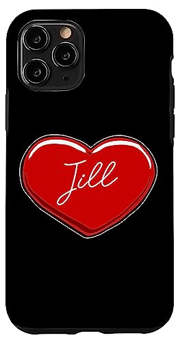 Hülle für iPhone 11 Pro Handgezeichnetes Herz Jill – Vornamen-Herzen I Love Jill von Love Personalized Hearts