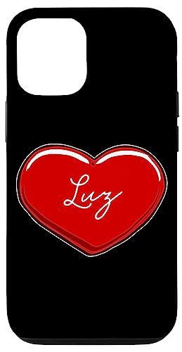 Hülle für iPhone 12/12 Pro Handgezeichnetes Herz Luz - Vornamen-Herzen I Love Luz von Love Personalized Hearts