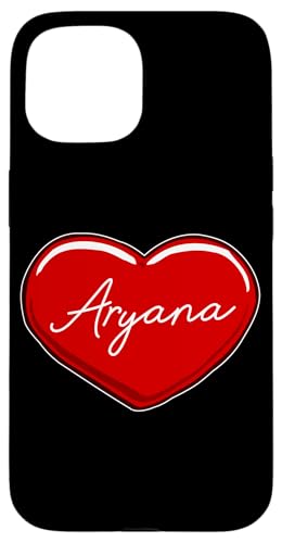 Hülle für iPhone 15 Handgezeichnetes Herz Aryana - Vornamen-Herzen I Love Aryana von Love Personalized Hearts