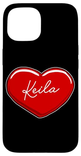 Hülle für iPhone 15 Handgezeichnetes Herz Keila - Vornamen Herzen I Love Keila von Love Personalized Hearts