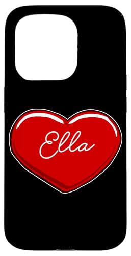 Hülle für iPhone 15 Pro Handgezeichnetes Herz Ella – Vornamen-Herzen I Love Ella von Love Personalized Hearts