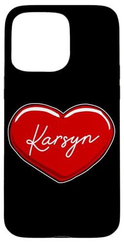 Hülle für iPhone 15 Pro Max Handgezeichnetes Herz Karsyn – Vornamen-Herzen I Love Karsyn von Love Personalized Hearts