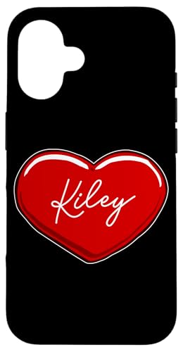 Hülle für iPhone 16 Handgezeichnetes Herz Kiley – Vornamen-Herzen I Love Kiley von Love Personalized Hearts