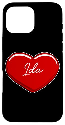 Hülle für iPhone 16 Pro Max Handgezeichnetes Herz Ida - Vornamen Herzen I Love Ida von Love Personalized Hearts