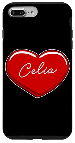 Hülle für iPhone 7 Plus/8 Plus Handgezeichnetes Herz Celia - Vornamen Herzen I Love Celia von Love Personalized Hearts