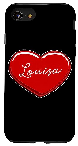 Hülle für iPhone SE (2020) / 7 / 8 Handgezeichnetes Herz Louisa - Vornamen-Herzen I Love Louisa von Love Personalized Hearts