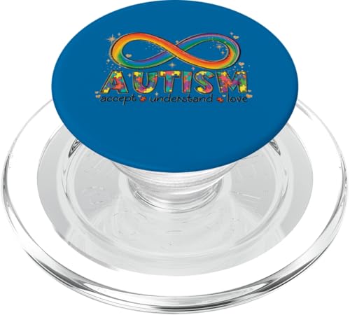 Autismus Pride Akzeptanz Regenbogen Unendlichkeit Neurodiversität PopSockets PopGrip für MagSafe von Love & Puzzle Wear.USA