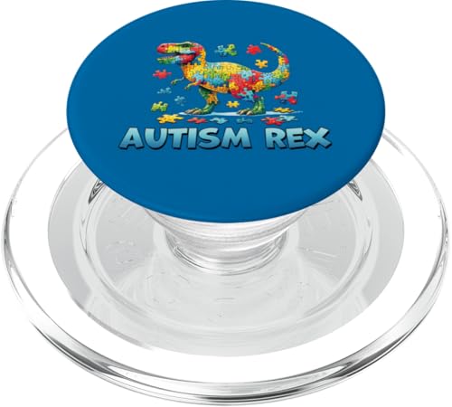 T-Rex Puzzleteil Autismus Bewusstsein Dinosaurier Kinder Eltern PopSockets PopGrip für MagSafe von Love & Puzzle Wear.USA