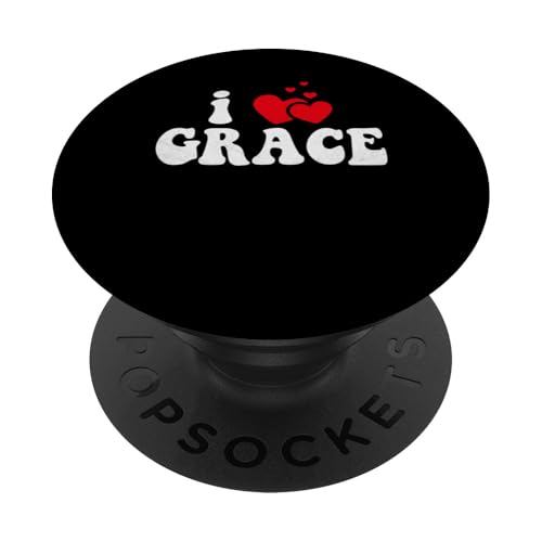 I Love Grace Lustiges Valentinstag-Herz Liebe Frauen Anmut PopSockets mit austauschbarem PopGrip von LoveThreads