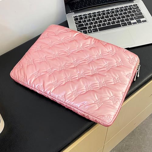 Lovehomily Niedliche Schleife Grafik Preppy Laptop-Hülle Tasche innerhalb von 15 Zoll Kawaii Pad Computer Case Tasche Schutzhülle für (Rosa) von Lovehomily