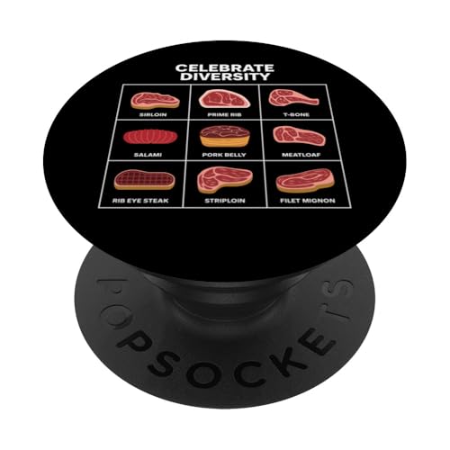 Celebrate Diversity Barbecue Grill für Steakliebhaber und Fleischliebhaber PopSockets mit austauschbarem PopGrip von Lover BBQ Grill Diversity Steak LoveBy DS1