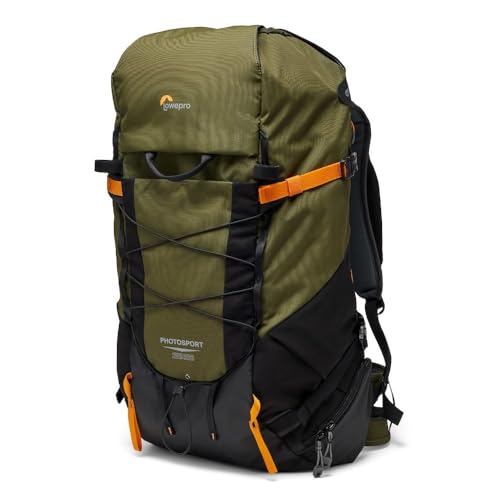 Lowepro PhotoSport X Backpack 35L AW Kamerarucksack für Spiegelreflex- und Spiegellose Kameras, Bergsteiger-Funktionen, Größe M/L, Dunkelgrau/Grün von Lowepro