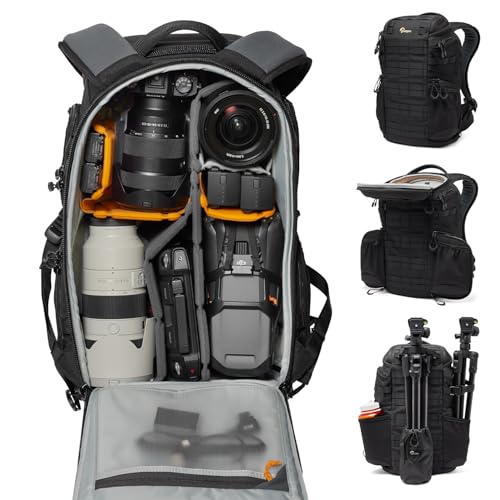 Lowepro ProTactic BP 350 AW III Kamerarucksack, 4 Zugriffspunkte, professionelle Kameratasche, DSLR/Drohnen/spiegellos, bis zu 14"-Laptop, Regenhaube, für Fotografen, Videografen, Volumen 17 l von Lowepro