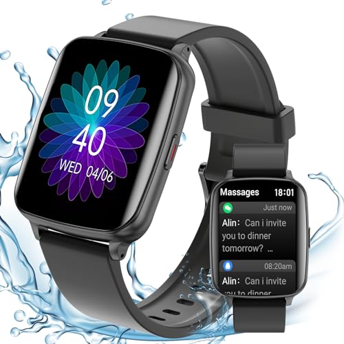 Loyaa Smartwatch Herren 1.8 Zoll HD Touchscreen IP68 Wasserdicht 100+ Sportmodi Uhren mit Herzfrequenzmonitor Schlafmonitor SpO2 Schrittzähler Fitnessuhr mit Nachrichtenalarm (Grau) von Loyaa