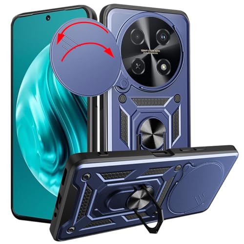 Loyhee Hülle für Huawei nova 12i (6.7"), Kameraschutz Handyhülle mit 360 Grad Ring Ständer Weich TPU Bumper Stoßfest + Hart PC Rückseite Kratzfest Tough Armor Schutzhülle - Blau von Loyhee