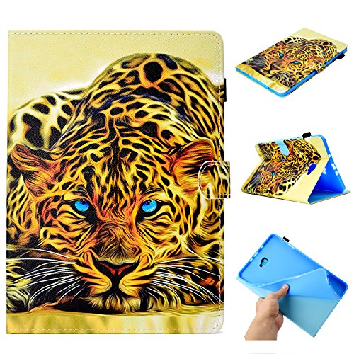 Lspcase Hülle für Samsung Tab A6 10.1 SM-T580 / SM-T585 PU Leder Case Magnetisch Flip Cover Etui mit Auto Schlaf/Aufwach Funktion und Stifthalter für Samsung Galaxy Tab A 10.1 Zoll 2016 Leopard von Lspcase