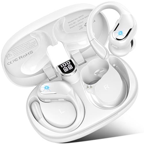 Bluetooth 5.3 Kopfhörer Sport, 75 Std in Ear Kopfhörer Kabellos Bluetooth, Wireless Earbud ENC Noise Cancelling Mic, HiFi Stereo, IP7 Wasserdicht Comfort Fit, Ohrhörer für Android und iOS, USB-C, Weiß von Ltinist