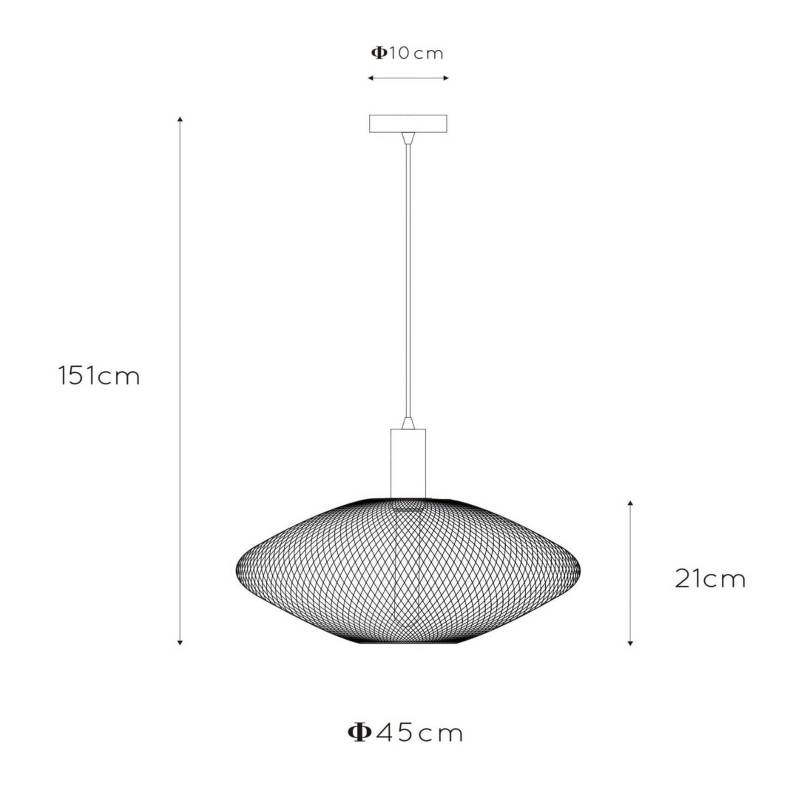 Hängeleuchte Mesh, trapezförmig, Ø 45 cm, gold von Lucide