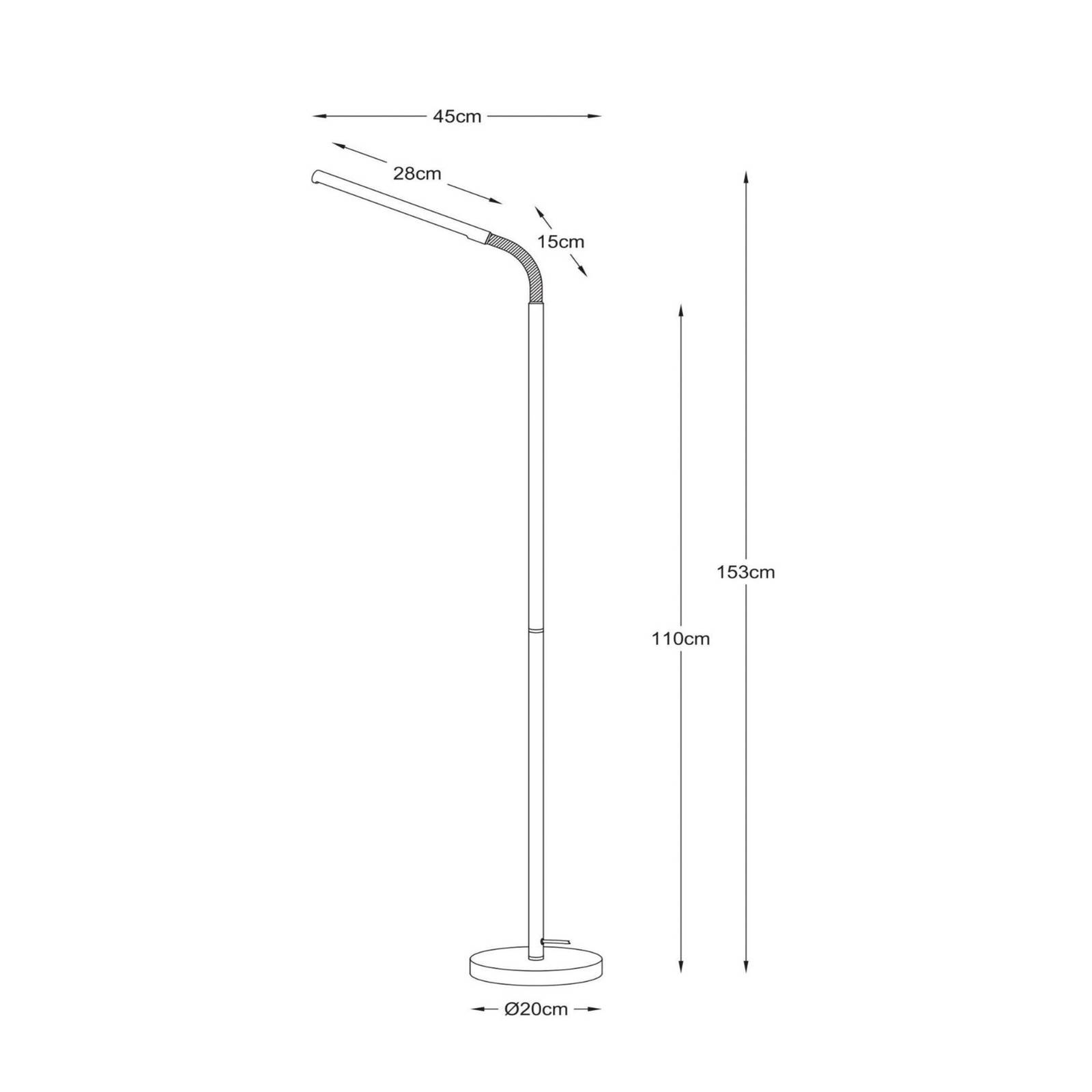 LED-Stehleuchte Gilly, weiß, flexibel, Metall, Höhe 153 cm von Lucide