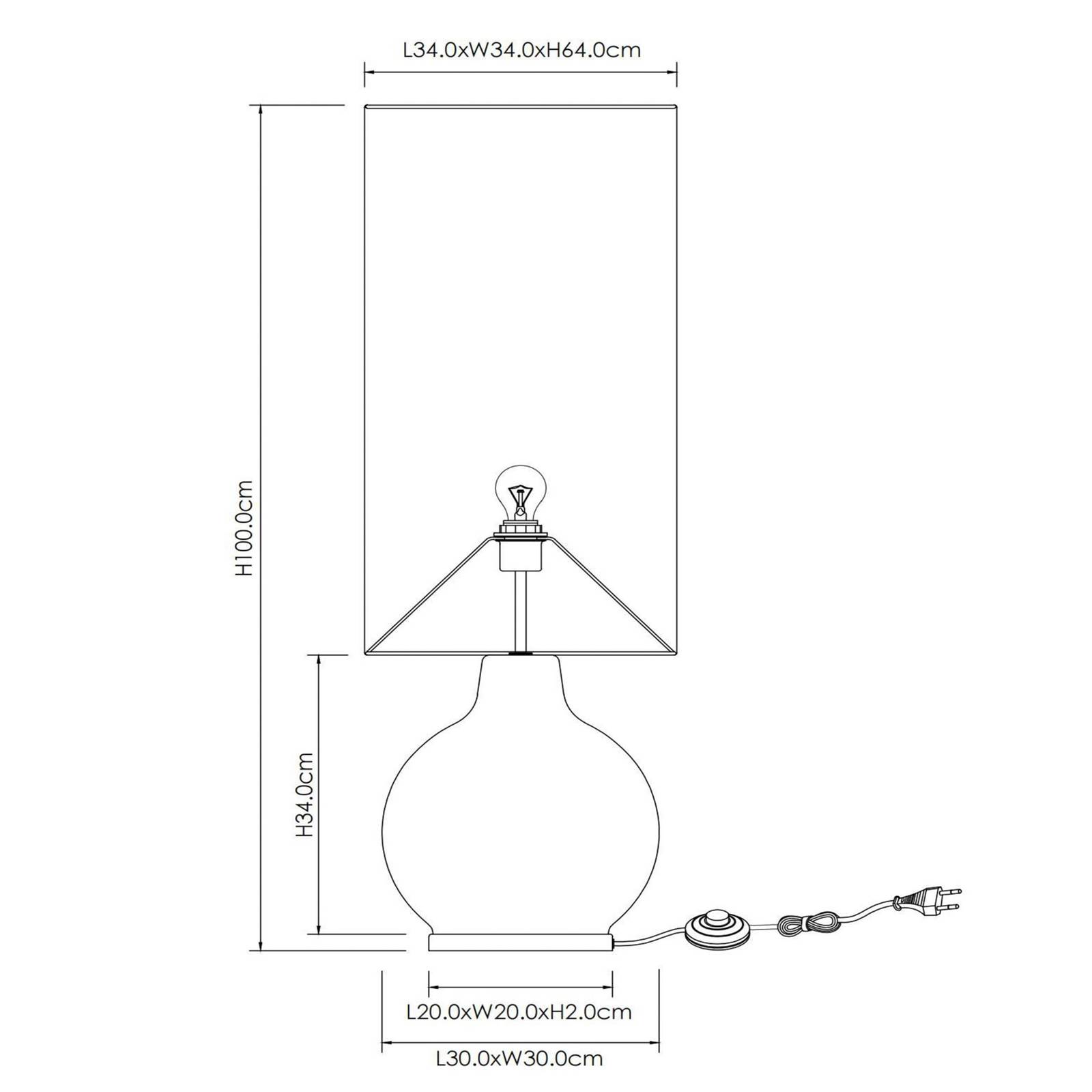 Stehleuchte Esterad, schwarz, Ø 34 cm, Höhe 100 cm, Glas von Lucide