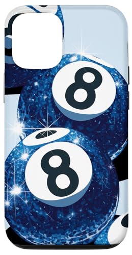 Discokugel Retro Blau Frauen Billard Pool Hülle für iPhone 12/12 Pro von Luck Bar Games Sports