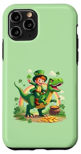 Leprechaun Reiten Dinosaurier St. Patrick Day Jungen Kinder Kleinkind Hülle für iPhone 11 Pro von Lucky Leprechaun Riding Dinosaur St. Patricks tees