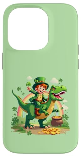 Leprechaun Reiten Dinosaurier St. Patrick Day Jungen Kinder Kleinkind Hülle für iPhone 14 Pro von Lucky Leprechaun Riding Dinosaur St. Patricks tees