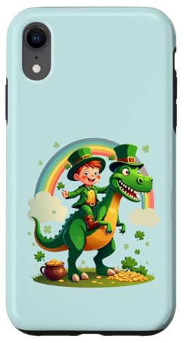 Leprechaun Reiten Dinosaurier St. Patrick Day Jungen Kinder Kleinkinder Hülle für iPhone XR von Lucky Leprechaun Riding Dinosaur St. Patricks tees