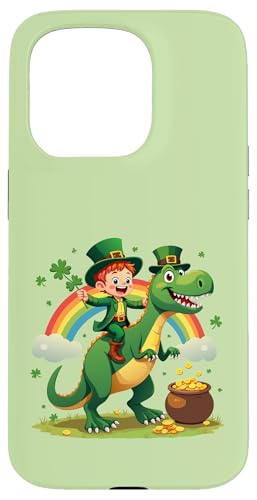 Lucky Leprechaun Reiten Dinosaurier St. Patrick's Day Kostüme Hülle für iPhone 15 Pro von Lucky Leprechaun Riding Dinosaur St. Patricks tees