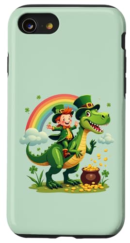 Lucky Leprechaun Reiten Dinosaurier St. Patrick's Day Kostüme Hülle für iPhone SE (2020) / 7 / 8 von Lucky Leprechaun Riding Dinosaur St. Patricks tees