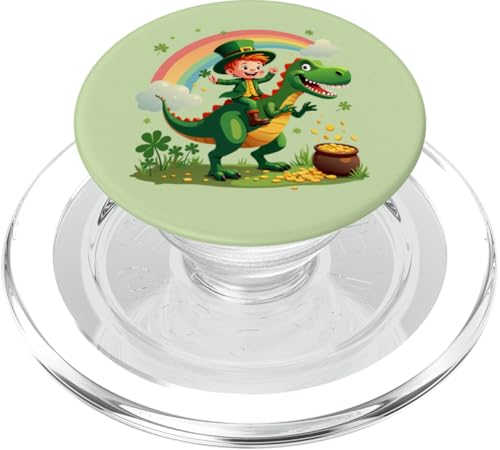 Lucky Leprechaun Reiten Dinosaurier St. Patrick's Day Kostüme PopSockets PopGrip für MagSafe von Lucky Leprechaun Riding Dinosaur St. Patricks tees