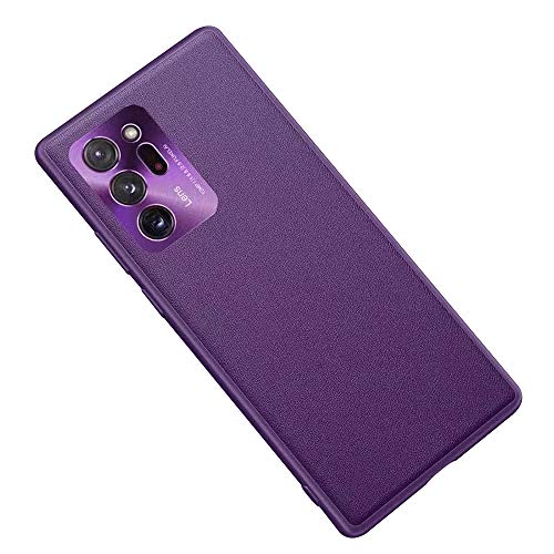 Luhuanx Hülle für Samsung Galaxy Note 20 Ultra, Note 20 Ultra Hülle 5G,Lederqualität mit Full Metal Lens Back Design Back Slim Hülle für Galaxy Note 20 Ultra Hülle 5G (Leather Purple) von Luhuanx