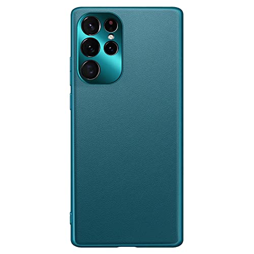 Luhuanx Hülle für Samsung S22 Ultra Hülle, Galaxy S22 Ultra Hülle 5G,Hohe Qualität mit voller Abdeckungslinsenrückseite,Samsung S22 Ultra Hülle in 6.8 Zoll (Leather Green) von Luhuanx