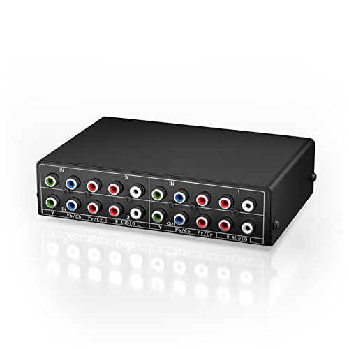 Lukasz AV-Switch, RGB-Komponente, 3 Wege, Sender für Audio und Video, Ausgang, 3-in-1-Komponente, Ypbpr Umschaltbox RGB für TV 360 DVD von Lukasz