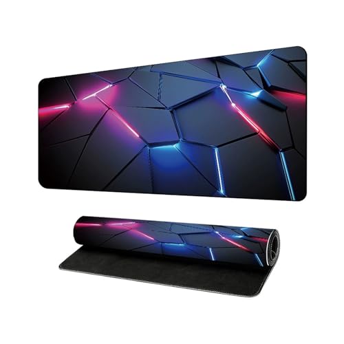 Lukery Mauspad Gaming, Geometrisches Muster Mousepad Groß mit Vernähte Kanten, Schreibtischunterlage mit rutschfeste Gummibasis, Schreibtisch Unterlage für PC und Laptop (Geometrisch K,300x600mm) von Lukery